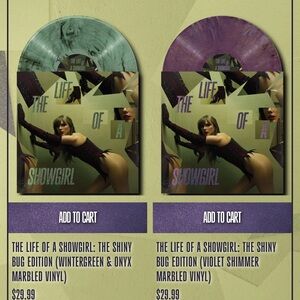 The Life of a Showgirl Shiny Bug Vinyl- BOTH green & purple